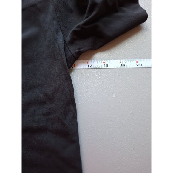 Ann Taylor Top LP Black Square Neck Short Sleeve Top Normcore Goth - Picture 5 of 6